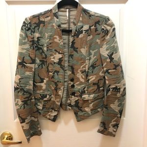 Free People Fitted Camo Jacket Sz 0